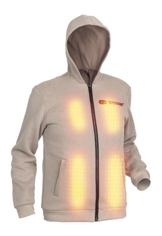 Men’s Heated Hoodie – Dual Heating - Beige