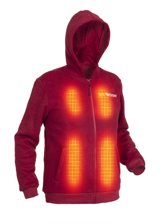 Men’s Heated Hoodie – Dual Heating - Burgundy